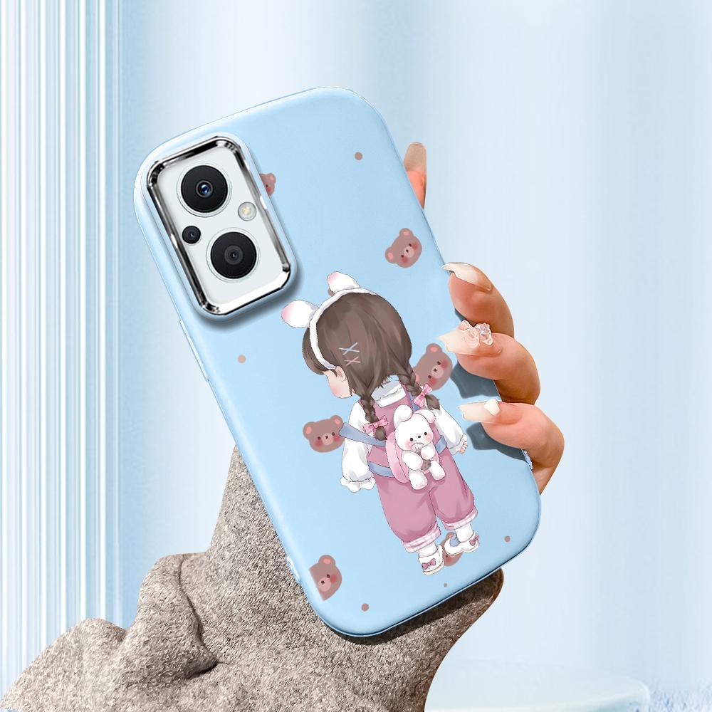 For Vivo V23 V25 V27 V29 V30 Y27S Y28 Y33S Y36 Infinix Hot30I Hot40 Tecno Spark20 Cartoon Black Cat Silver Edge Soft Liquid Silicone Protective Casing
