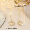 Delicate Gold Color Long Chain Cartilage Clip Earrings for Women Exquisite Shiny Cubic Zirconia Earrings Party Jewelry