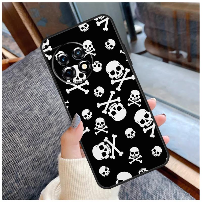 Skull Gothic Creepy Pastel Goth Case For OnePlus 13 13R 13s 12 12R 11 10 Pro 10T 8T Nord 5 CE 2 3 4 Lite N10 N20 N30 Coque
