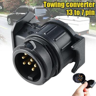 13 To 7 Pin Towing Plugs Socket Trailer Connector Towing Connection Adapter 12V For Towing Truck For Touring Car Trailer