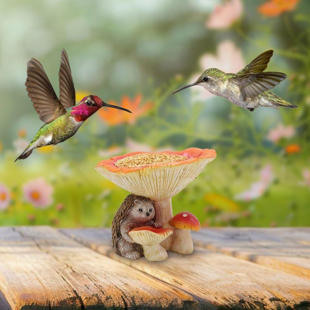 Creative Animal Feeding Trough Waterproof Art Statue Rustic Bird Feederc  Parrot