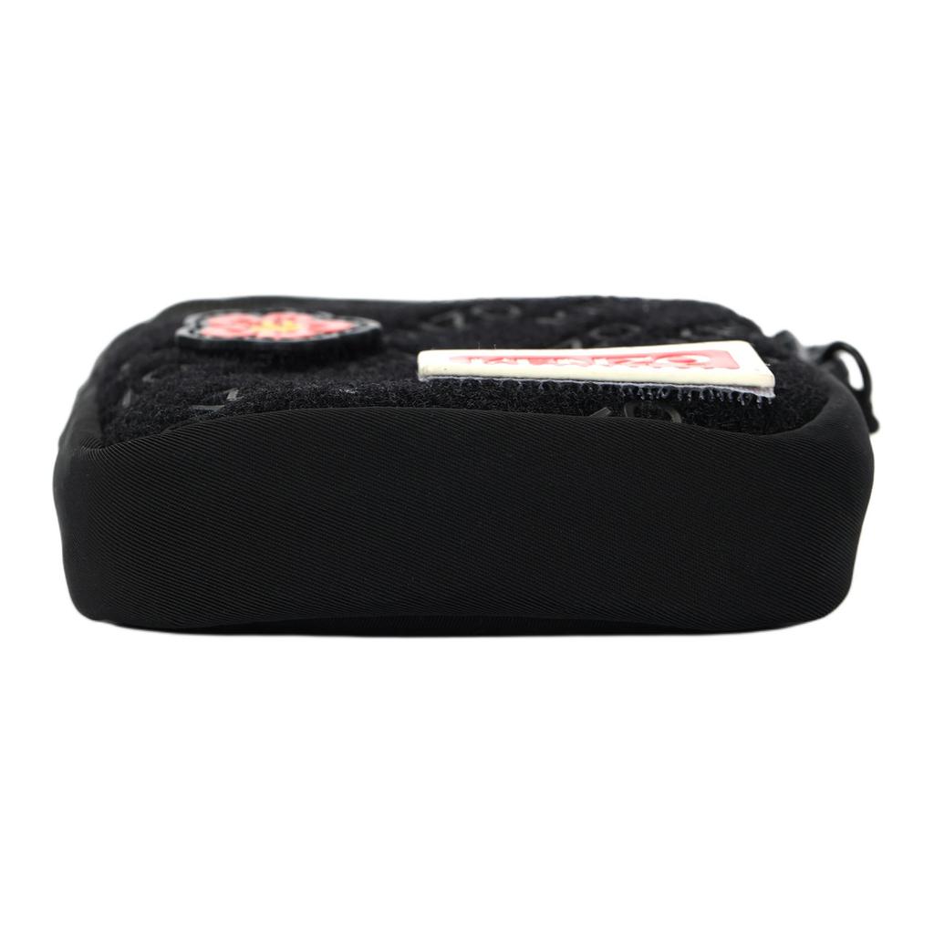 Kenzo Floral Appliqué Adjustable Strap Zipper Nylon Shoulder Crossbody Phone Bag Men bags Black FC65PM208F3099