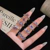 Niche Design Open Ring Women'S Purple Zircon Series High-End Sense Ring Combination Stacked Index Finger Ring