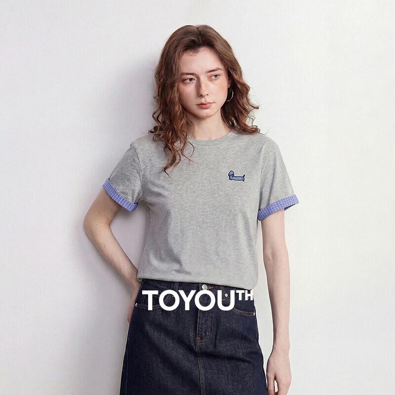 

Женская футболка Chuyu из чистого хлопка с аппликацией щенка M