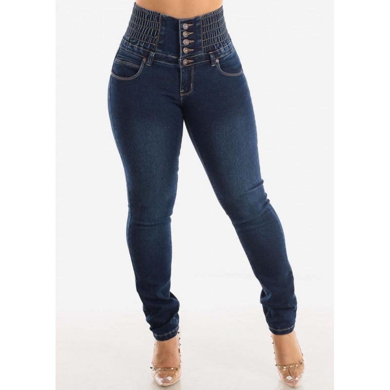 High Waist Stretch Jeans Women Slim Fit Butt Lifting Skinny Pants