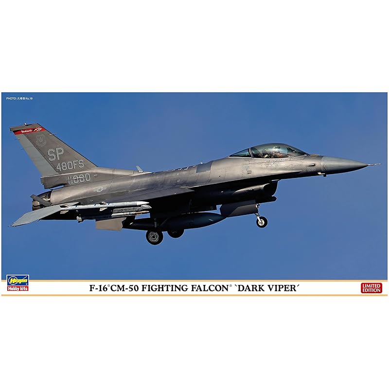 

Hasegawa 1/48 usa air force F-16CM-50 fighting falcon dark viper plastic model 07522