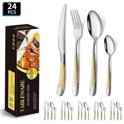 ZISIZ Gold Stainless Steel Cutlery Set