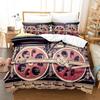 Steam Locomotive, Old-Fashioned, Shabby Train, Transportation, Digital Printing, Three-Piece Bed Sheet