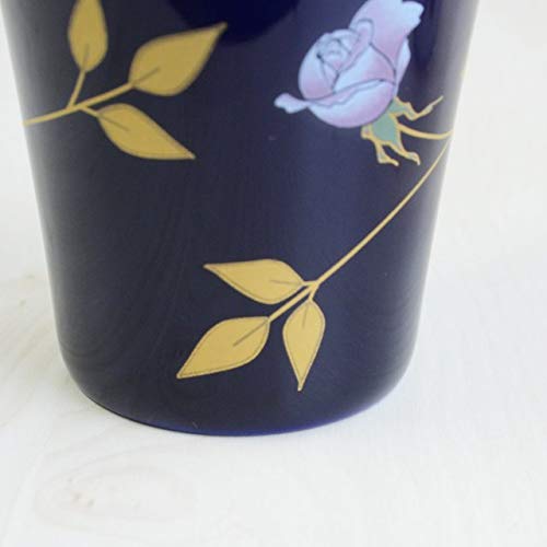 Koransha Arita ware mug, 260ml, featuring gorgeous small roses on a blue background, also known as royal blue. Made in Japan by Enver Helluk.