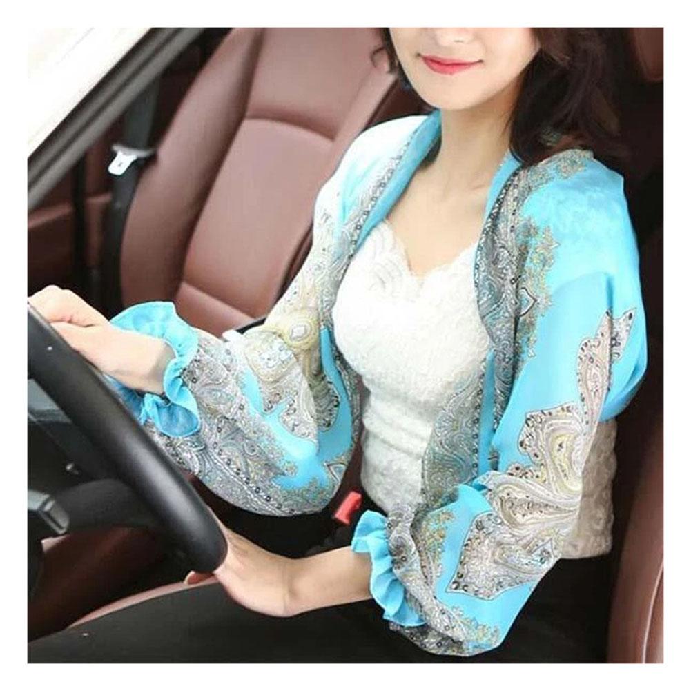 

UV-proof Sleeve Shawl Breathable Sunproof Printed Women Sleeve Shawl For Oudtoor Riding Driving небо синє кольору