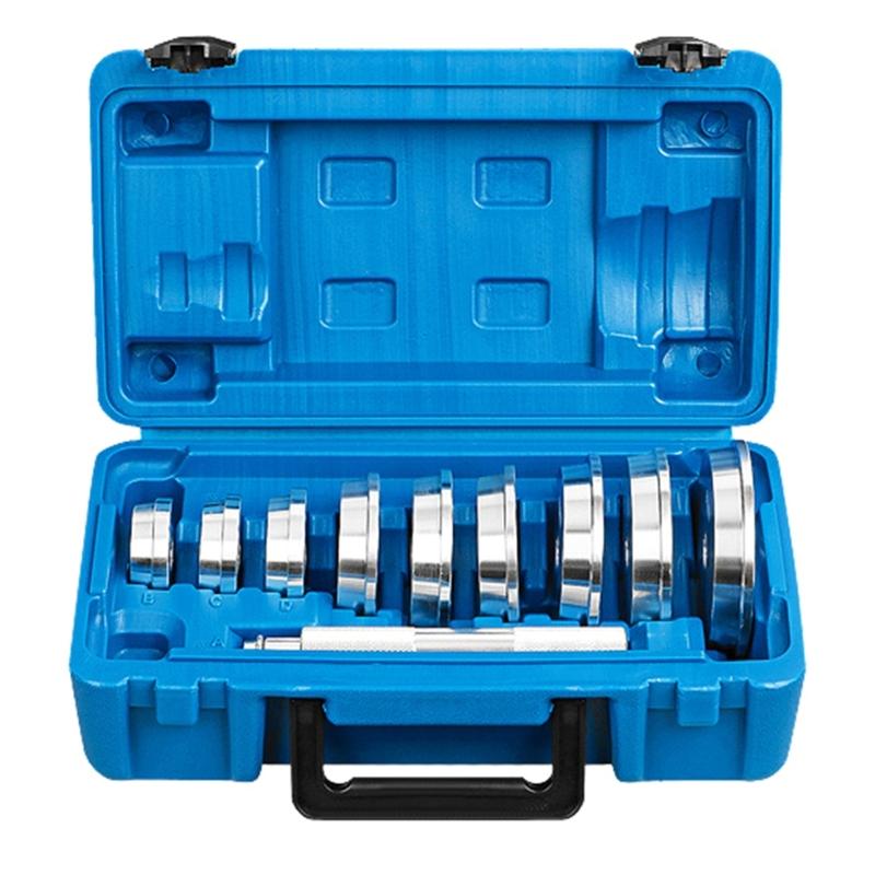 Bearing Press Tool Kit with Interchangeable Press Disc Aluminum Driver and Carry Case for Workshop Maintenance