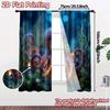2pcs   2D FLAT PRINTING Curtains (Without Rod) Glowing Octopus Popular Pattern Curtains Yarn Curtains Thermal Insulation   and