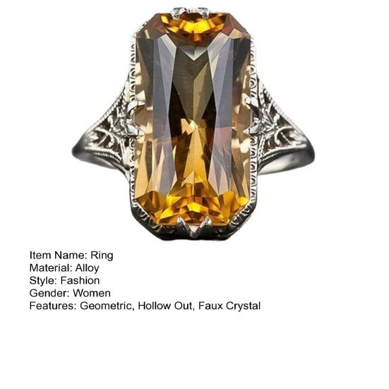 Verlobungsring ausgehöhlt geschnitzt Zirkonia Schmuck Galvanik geometrische Fingerring für