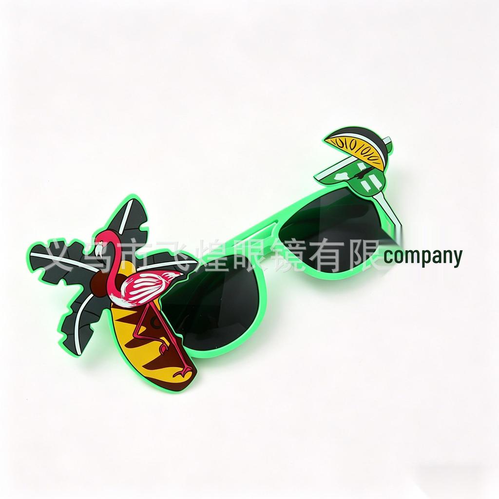 Hawaiian Beach Party Glasses: Coconut Tree, Flamingo, Parrot, Ice Cream, Flower & Wine Glass Fun