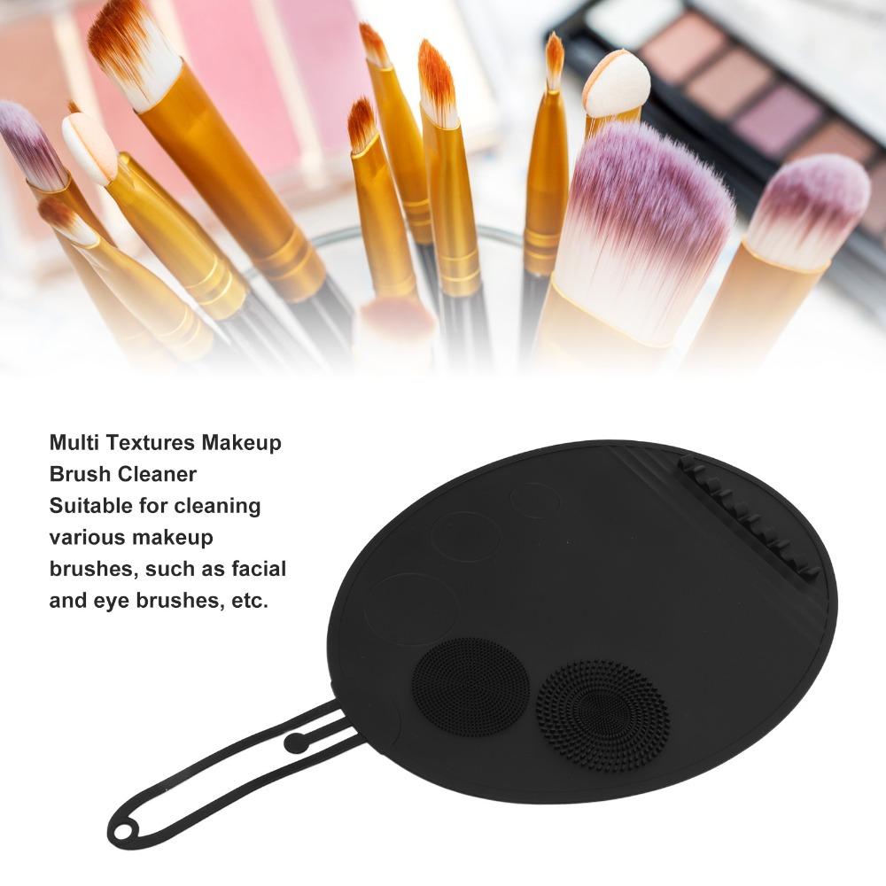 Silicone Material Makeup Brush Cleaner Pad Multi Textures Cosmetic Brush Scrubber  Travel Use