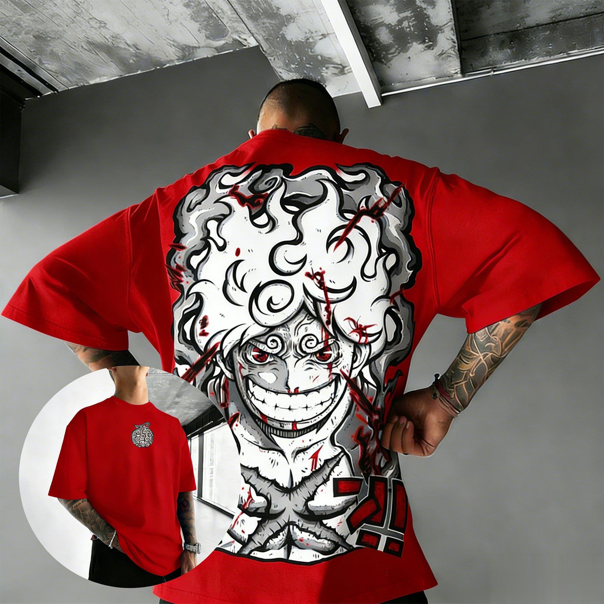 

2026 Лето Y2k Цельный с принтом Луффи Футболка Мужская Женская Аниме Принт Оверсайз Хлопок Короткий Рукав Футболка Уличная Одежда Повседневные Топы S