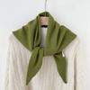 Versatile Striped Wool Knitted Triangle Scarf Women Fashion Wool Scarf Shawl Winter Warm Soft Knitted Hood Scarf Shawl Neck Wrap