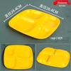 Yellow Melamine Four-Compartment Deep Rectangular Meal Tray