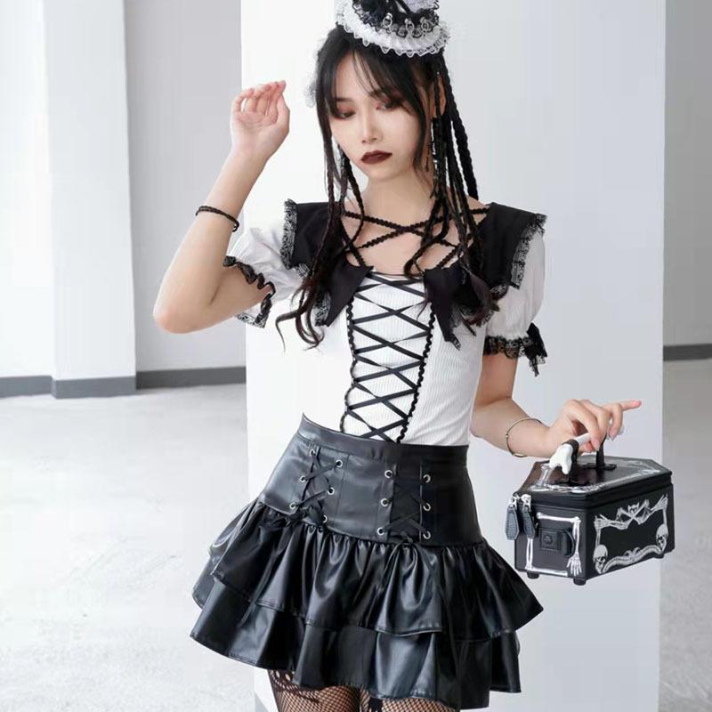 Trendy Black Gothic Punk Skull Crossbody Bag With Zipper Closure Detachable Chain Strap PU Shoulder Bags For Women Parties And Edgy Fashion