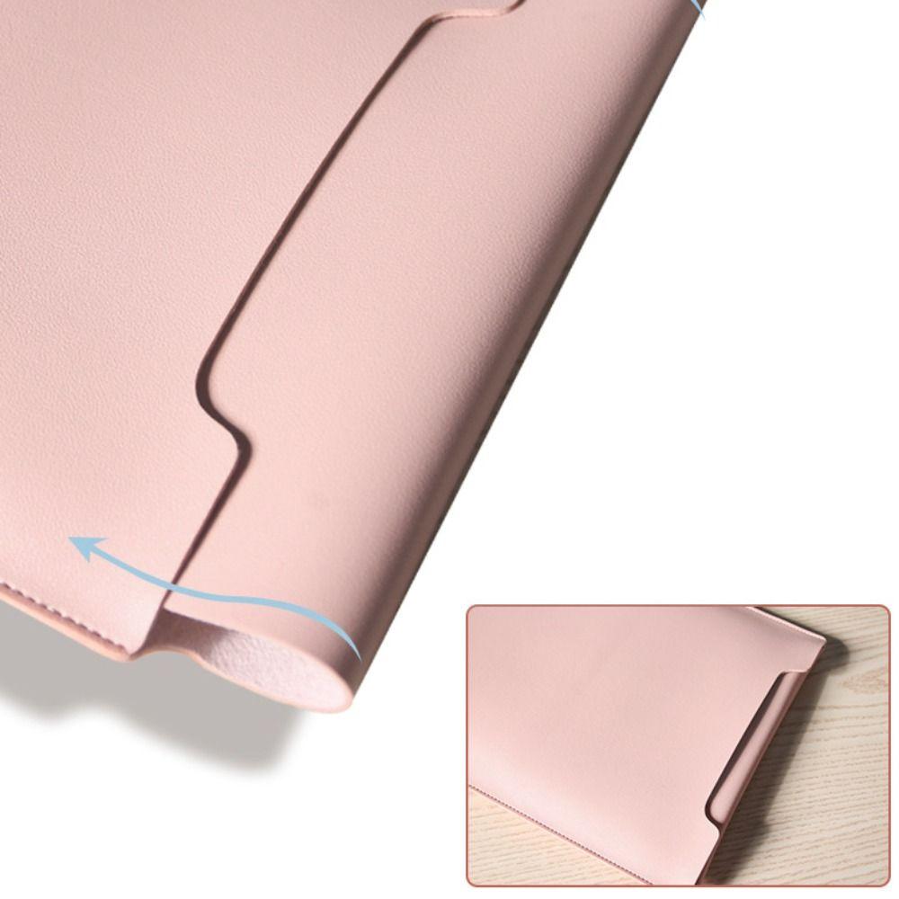 PU Leather 14 Inch Laptop Sleeve Bag Adjustable Waterproof Laptop Sleeve Case Ultra-thin Stain-resistant Laptop Stand Office