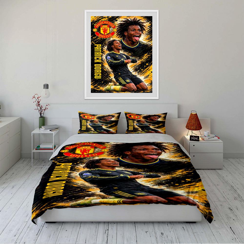 Green Soccer Logo Bedding Set Bedding Duvet Cover Set Duvet Cover Pillowcases Home Decor (1 * Duvet Cover 2 * Pillowcases, Without Duvet Insert)