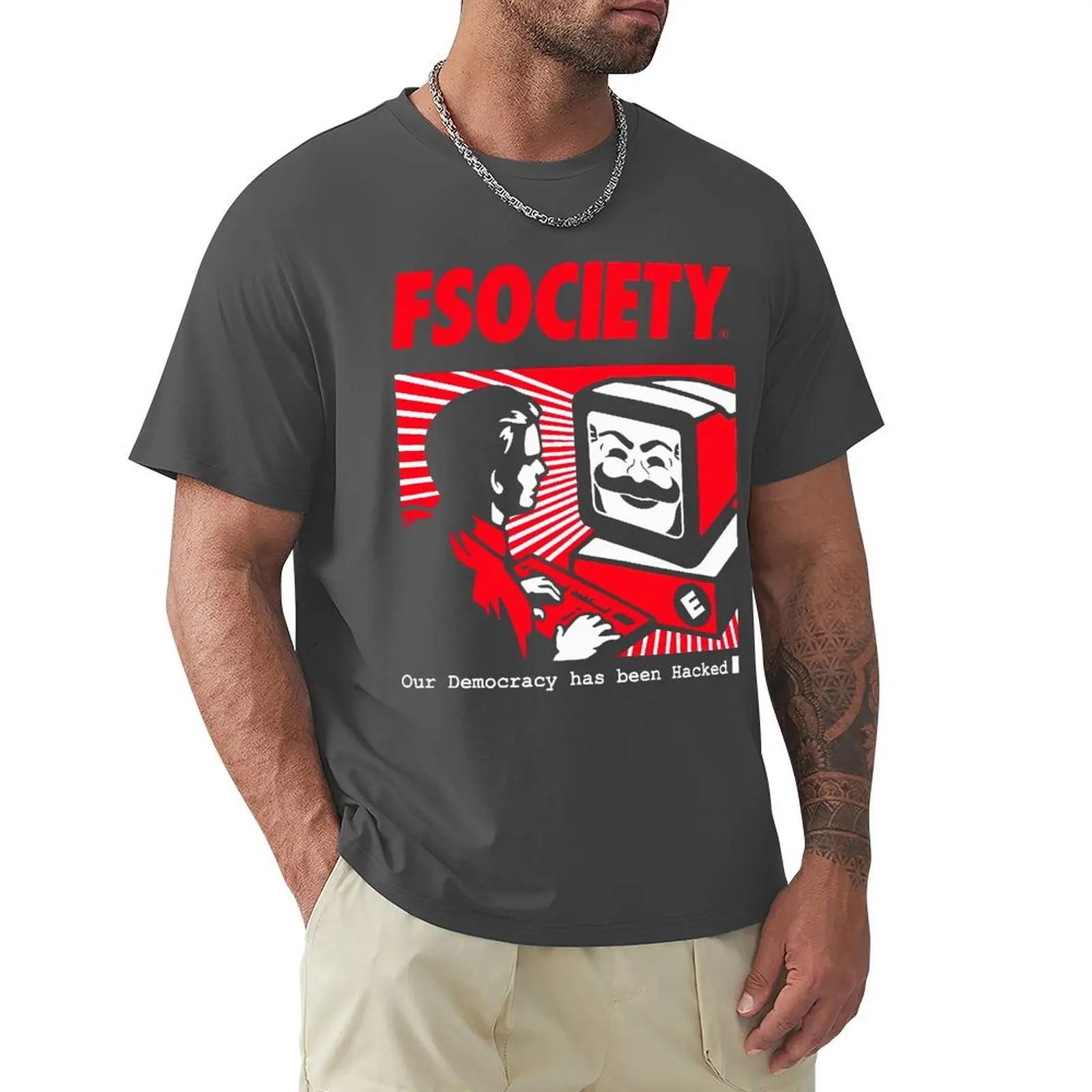 

Вінтажна Смішна Футболка Mr Robot FSociety F Society Хакерська Футболка Хараджуку Футболка з Коротким Рукавом 100% Бавовна Графічна Футболка Топи S зелений