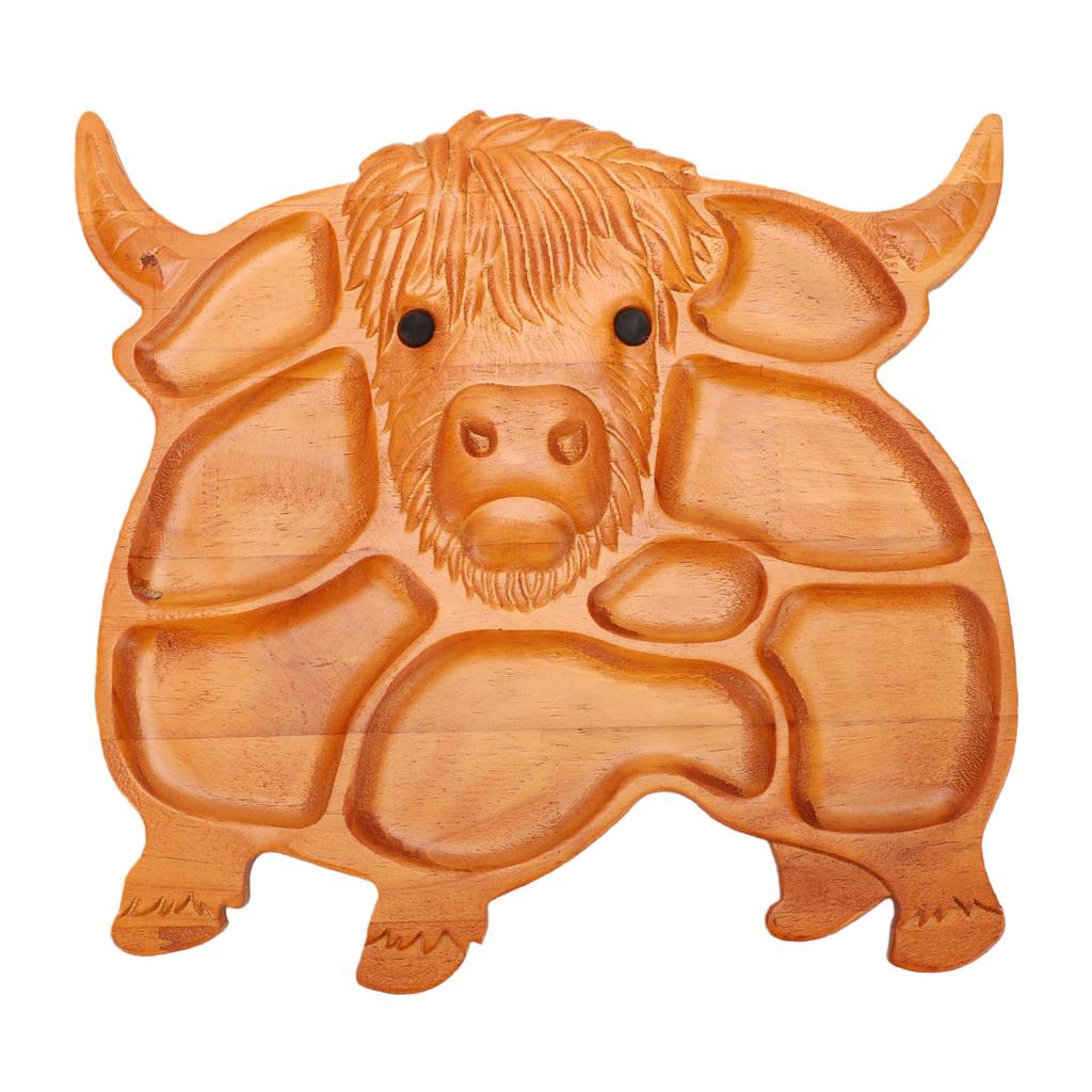 Cow Charcuterie Board Wooden Charcuterie Serving Platter with Divided Compartments for Food Cheese Meat Fruit Snack