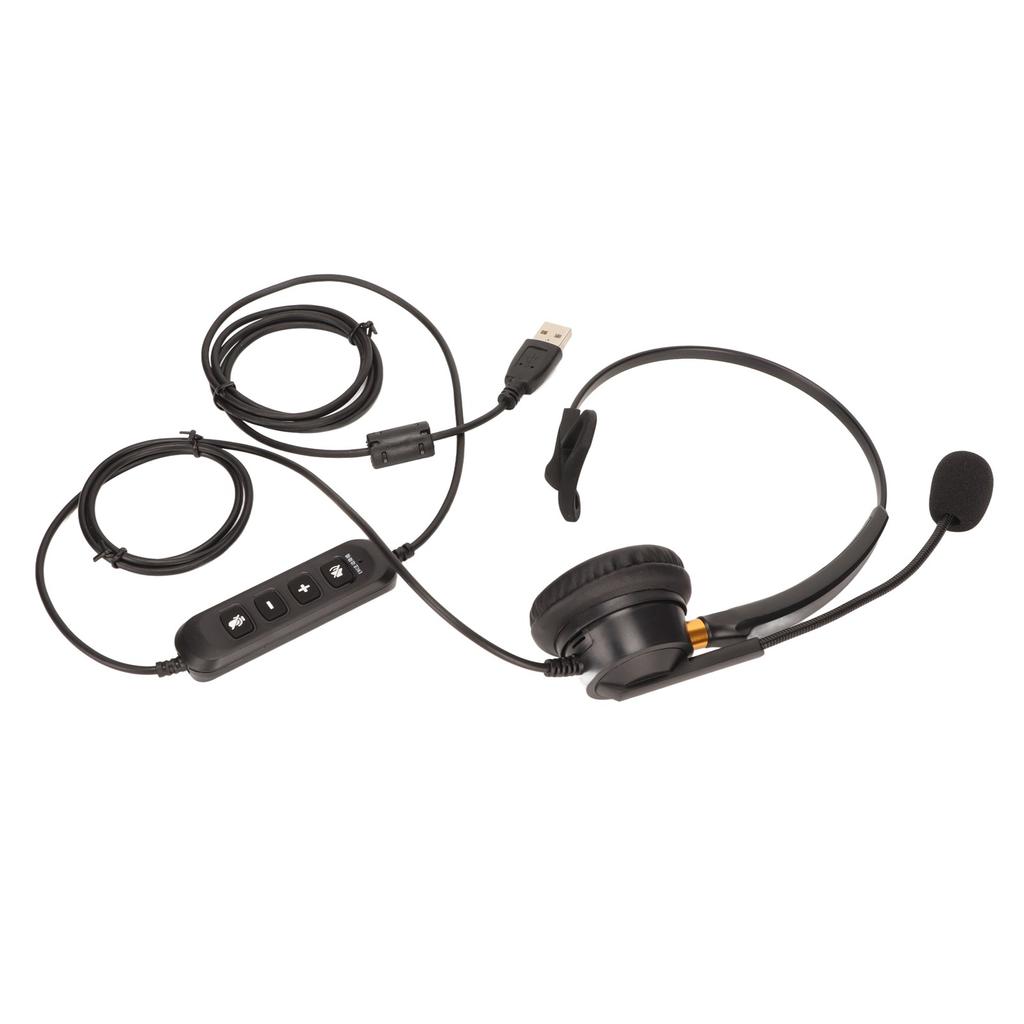 ENC Telephone Headset Active Noise Cancellation Single Ear Service Headphone for Telemarketing