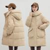 Thickened medium and long cotton-padded women's new loose large-size hooded cotton-padded jacket fashion cotton-padded jacket