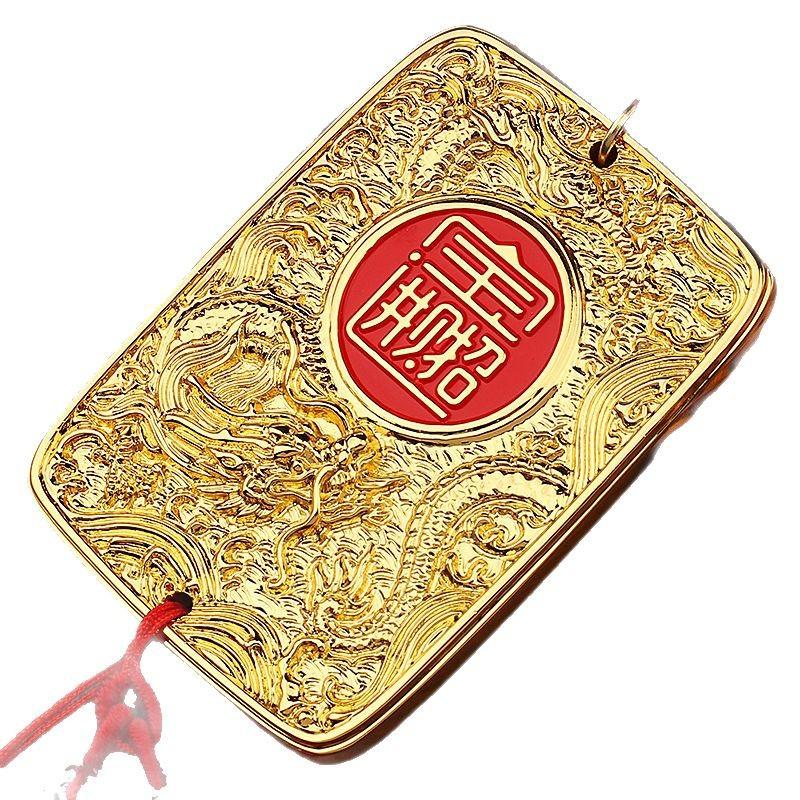 Messing Drachenmarke Quastenanhänger Herren Auto Mittelkonsole Anhänger Chinesische Knoten Quaste Reines Kupfer Metallhandwerk