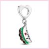 925 Silver Green Color Charms Temperament Cactus Avocado Charm Four Leaf Bead For Bracelet Jewelry Making