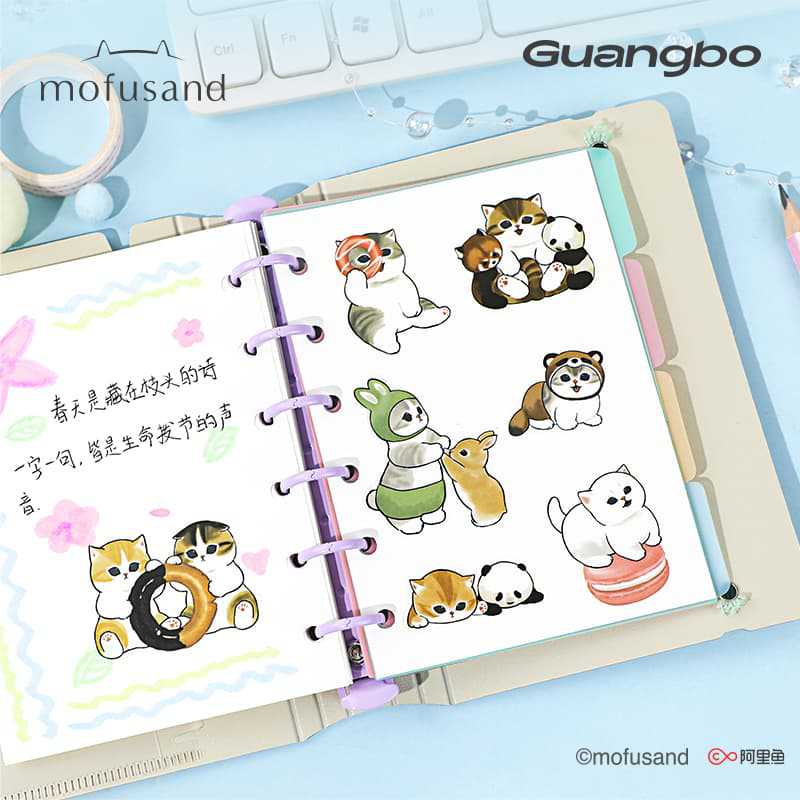 4Pcs Mofusand Stickers Toys Cartoon Shark Cat Waterproof Stickers Cute Diy Decor Stickers For Phone Case Scrapbook Journal