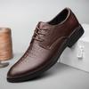 Men Genuine Leather Dress Shoes Oxfords Design Men Casual Shoes Fashion Crocodile Male Lace Up Business Shoes Big Size 46 Office