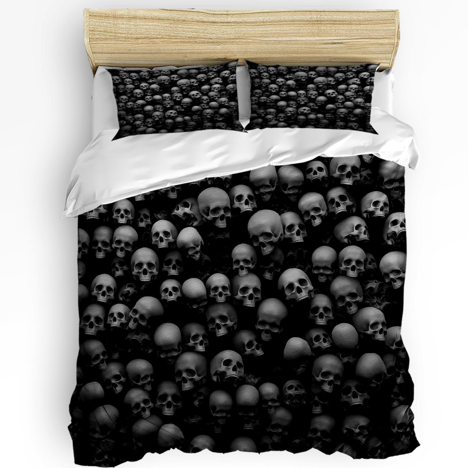 

Comforter Red Motorcycle Skull Art Retro Style 3Pcs Bedding Set For Bedroom Double Bed Home Textile Comforter (quilt)-EU Single(135*200cm)3pcs