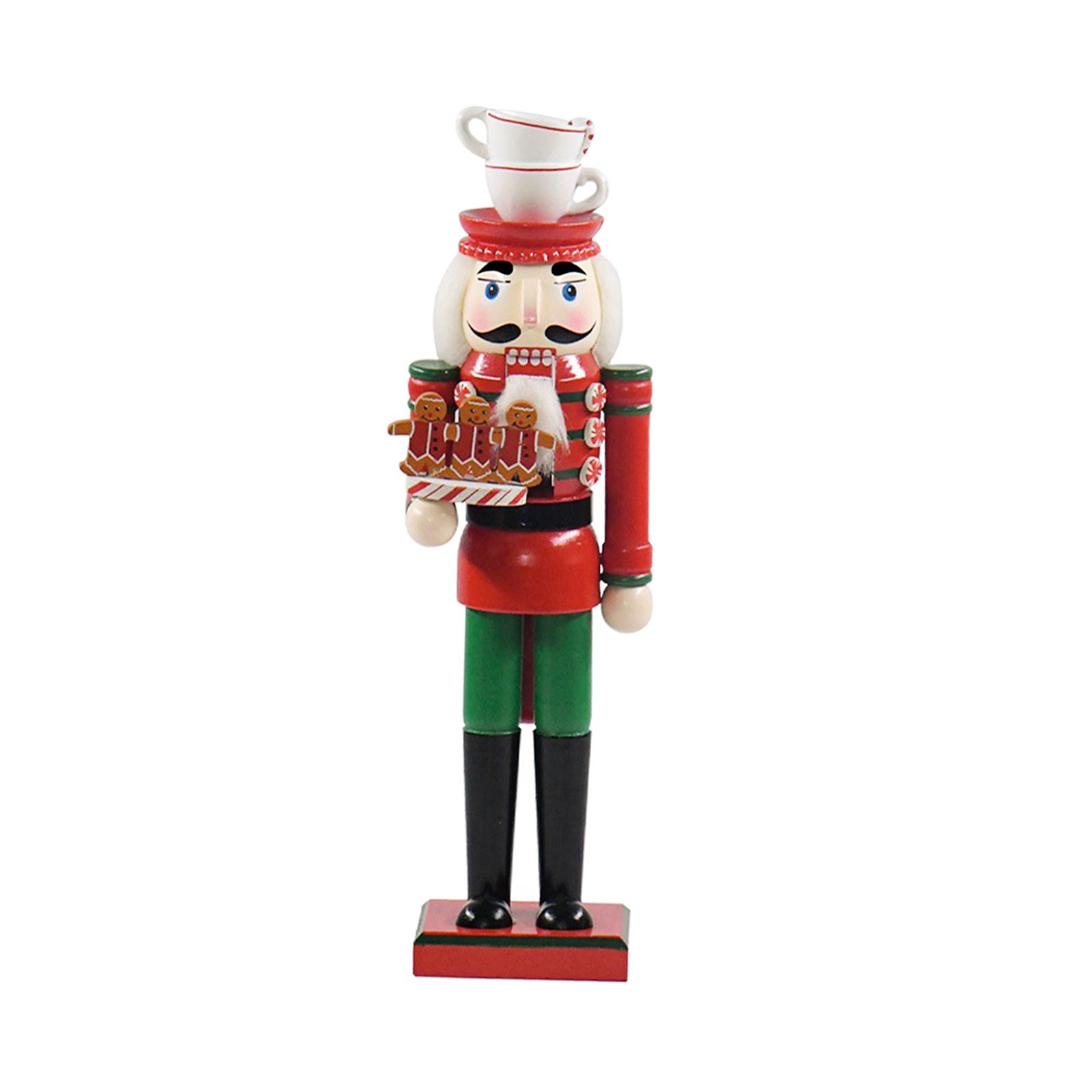 Nutcracker Figure Doll Wooden Nutcracker for Desktop Fireplace Decoration