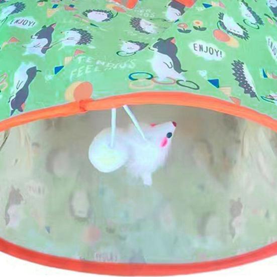 Cat Tunnel Toy with Plush Ball Crinkle Paper Collapsible Tunnel Bag Cat Self
