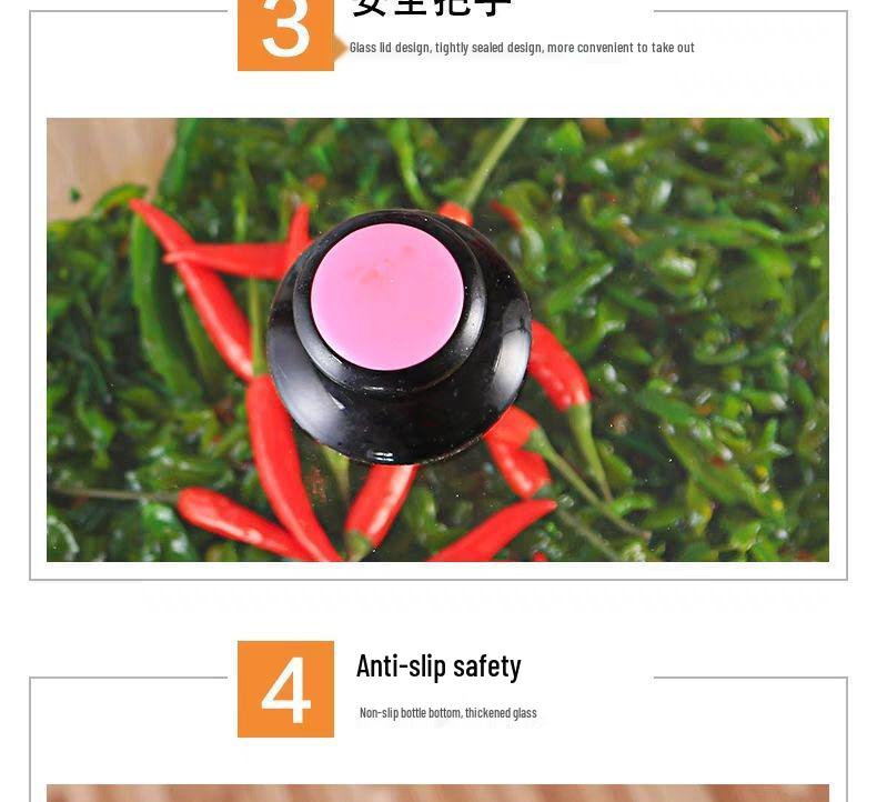 Verdicktes Glasgefäß mit weiter Öffnung und Deckel für eingelegtes Gemüse und Kimchi