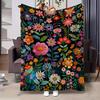Multi-Color Floral Patchwork Fleece Blanket: Soft, Versatile, and Durable for All Seasons