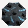 1pc Swan Feathers Automatic Open/close, All-Season Portable Folding Umbrella, Travel, Everyday, Formal Events063