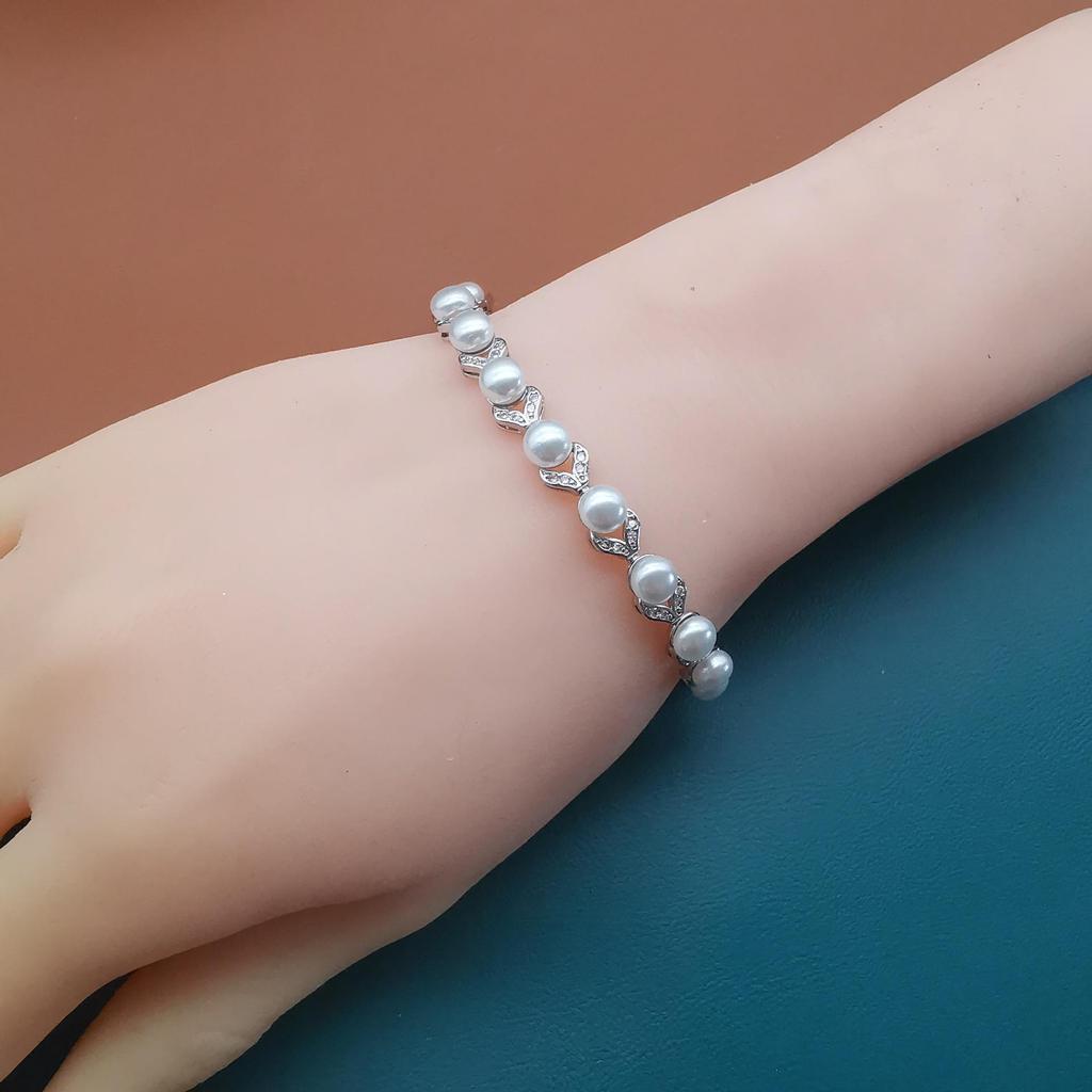 European & American Luxury Zircon Pearl Jewelry Set: Necklace, Earrings, Ring