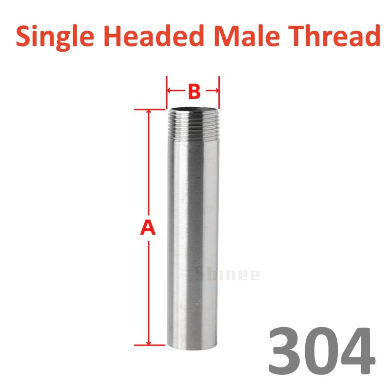 1/8" 1/4" 3/8" 1/2" 3/4" 1 BSP Male Female 50 60 80 100 150 200 300mm Barrel Coupler Nipple Pipe Fitting Connector 304 Stainless