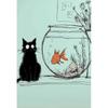 Cute Japanese Black Cat Wall Art,Vintage Ukiyoe Food Noodle Sushi Kitty Canvas Prints,Kitchen Bedroom Home Decor Cat Lover Gifts