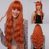Halloween Wig Orange Small Curly Bangs Long Curly Hair Mechanism Headgear Wigs Orange Christmas Wig