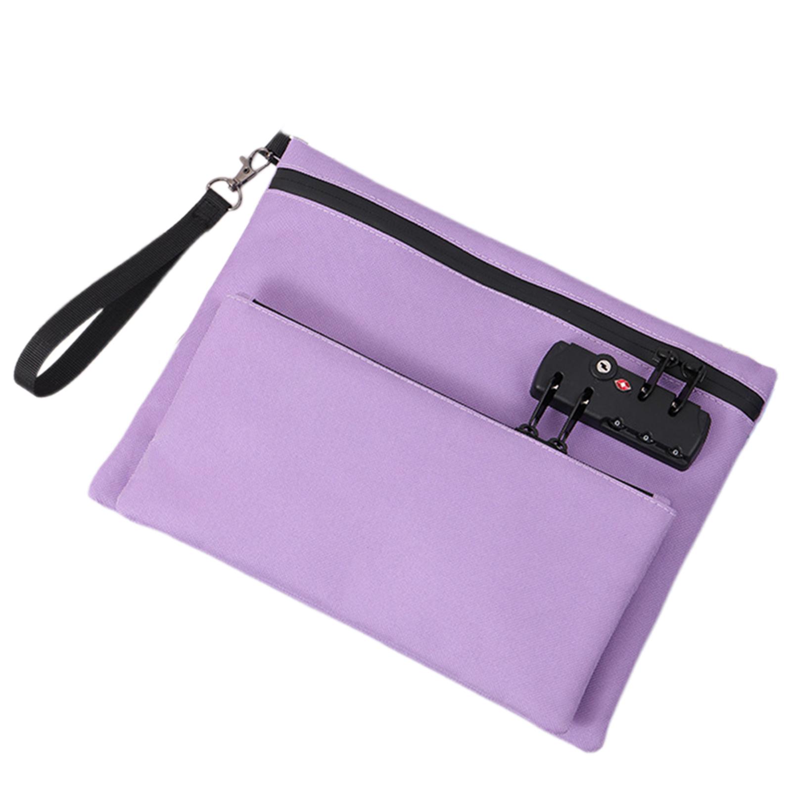 Travel Lock Bag Multiple Compartments Storage Bag with Combination Lock Zipper Money Bag Portable Certificates Organiser фиолетовый 4960₽