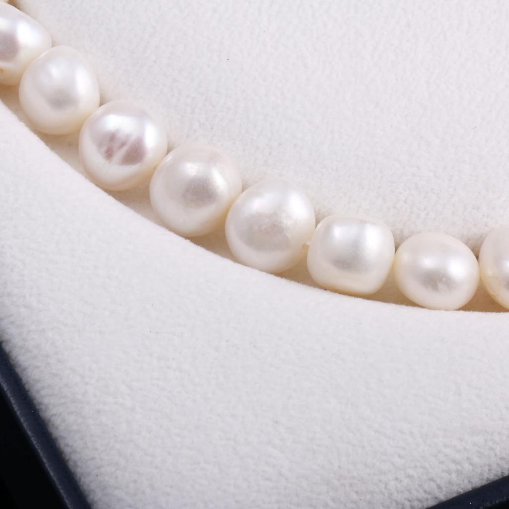 1String, White Natural Freshwater Pearls, Potato Shape Pearl Beads, 11–12 Mm, for DIY Necklace Accessories, Jewelry Making Valentine's Day Gifts, 36cm
