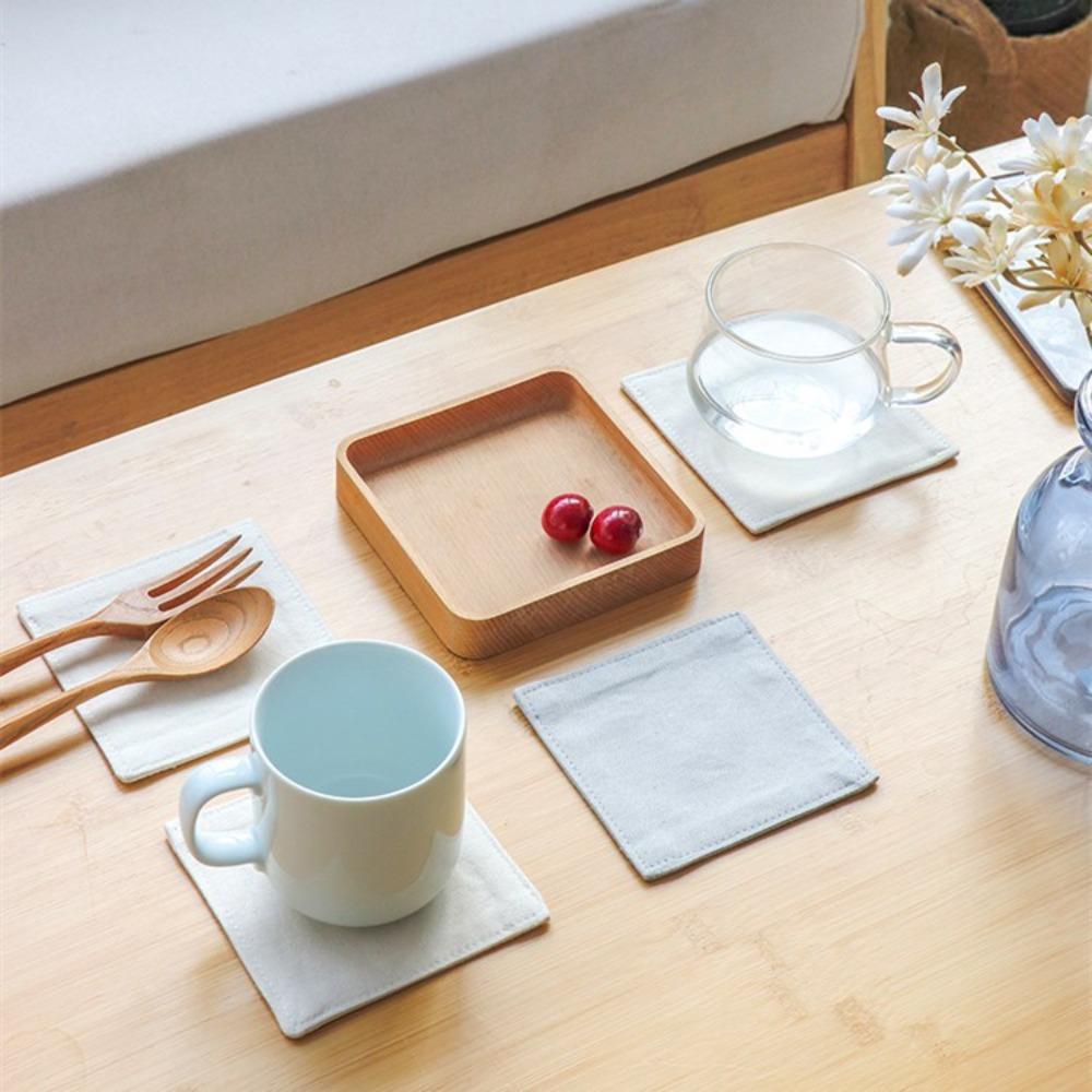 

6 Pcs Square Fabric Coasters Canvas Woven Coasters New Farmhouse Coasters Bathroom