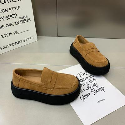 Popular Loafers Women's 2025 Spring New Casual Shoes Comfortable and Fashionable Versatile and Thin Thick-soled Versatile Doudou Shoes