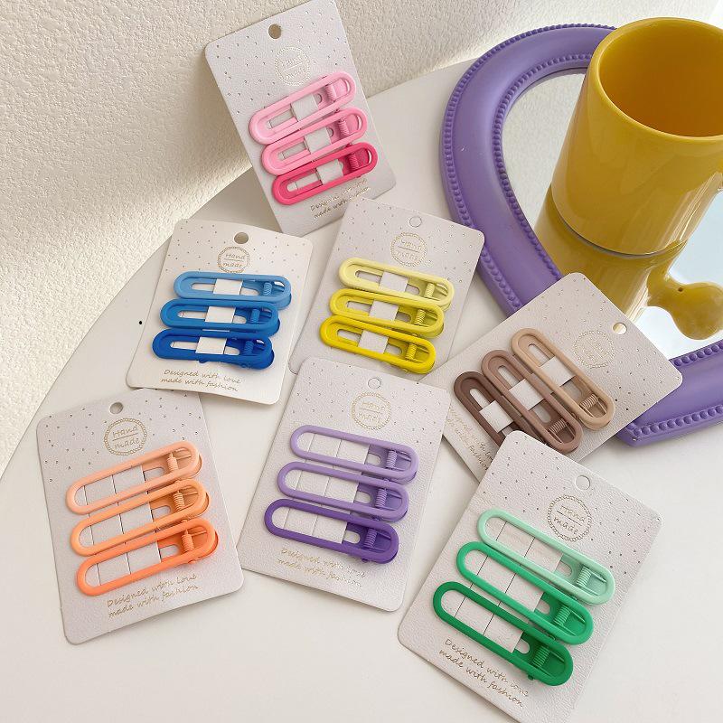 Colorful Hollow Square Hair Clips for Children - Stylish Metal Hairpins for Babies