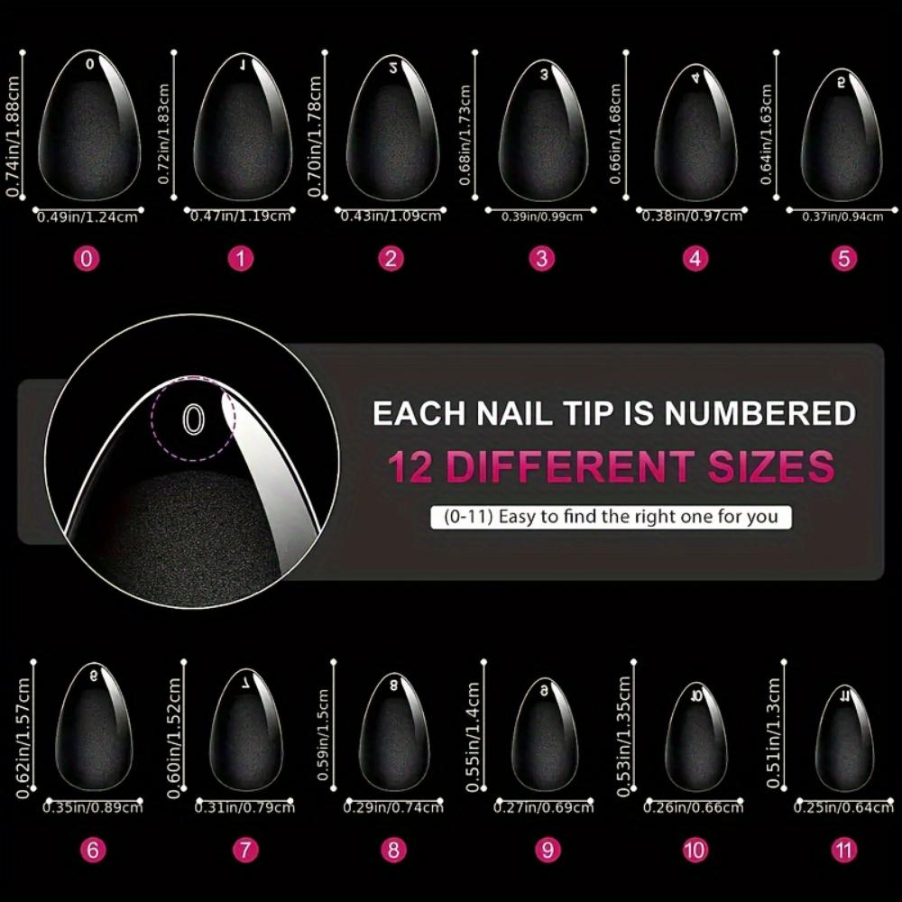 240-teiliges Naked Almond Pin Kit – Extra kurzes, halbmattes Finish mit glänzenden ovalen und Stiletto-Spitzen in transparenter Aufbewahrungsbox – Perfekt für DIY-Nagelkunst