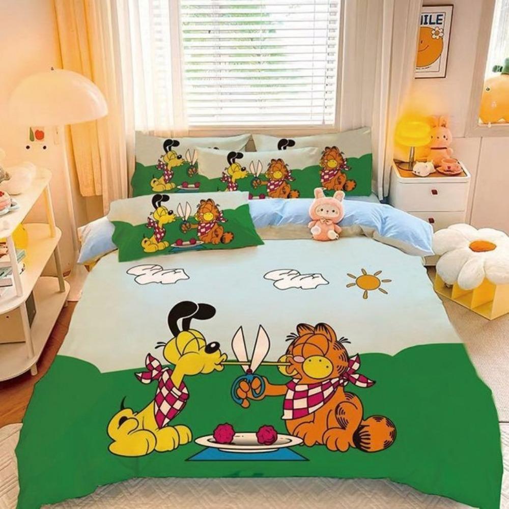 Exquisite 3D Digital Printing The Cat Family Wallpaper Cartoon G-Garfields Bedding Set Duvet Cover Comforter Bed Girl Boys Gift